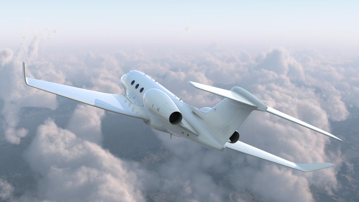 3D Twin Engine Business Jet Flight