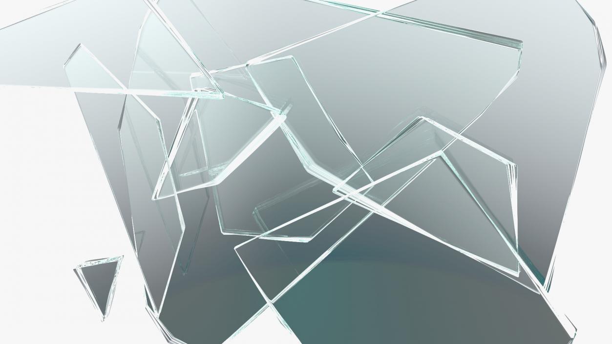 Broken Glass Fragments 3D