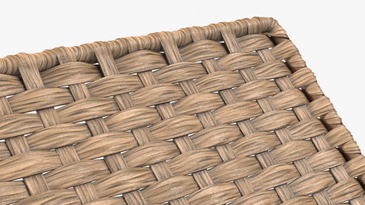 Wicker Laundry Basket Beige 3D