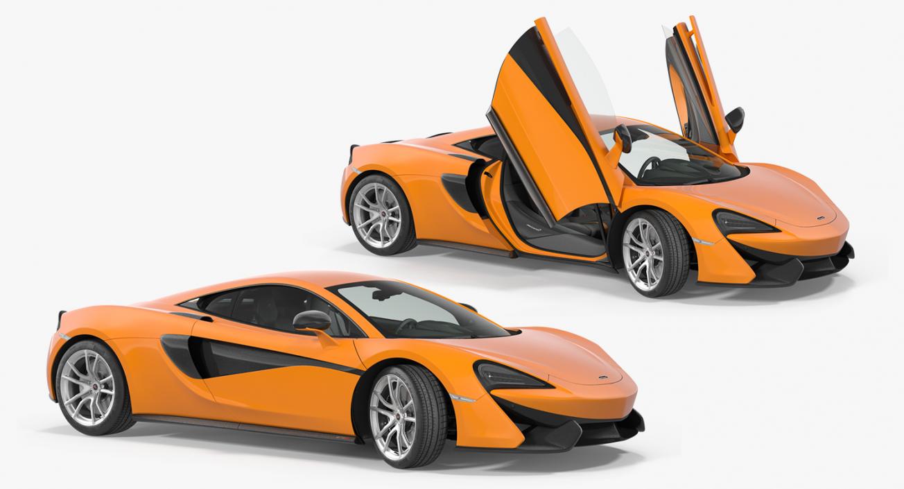 Sport Car McLaren 570S Rigged 3D model