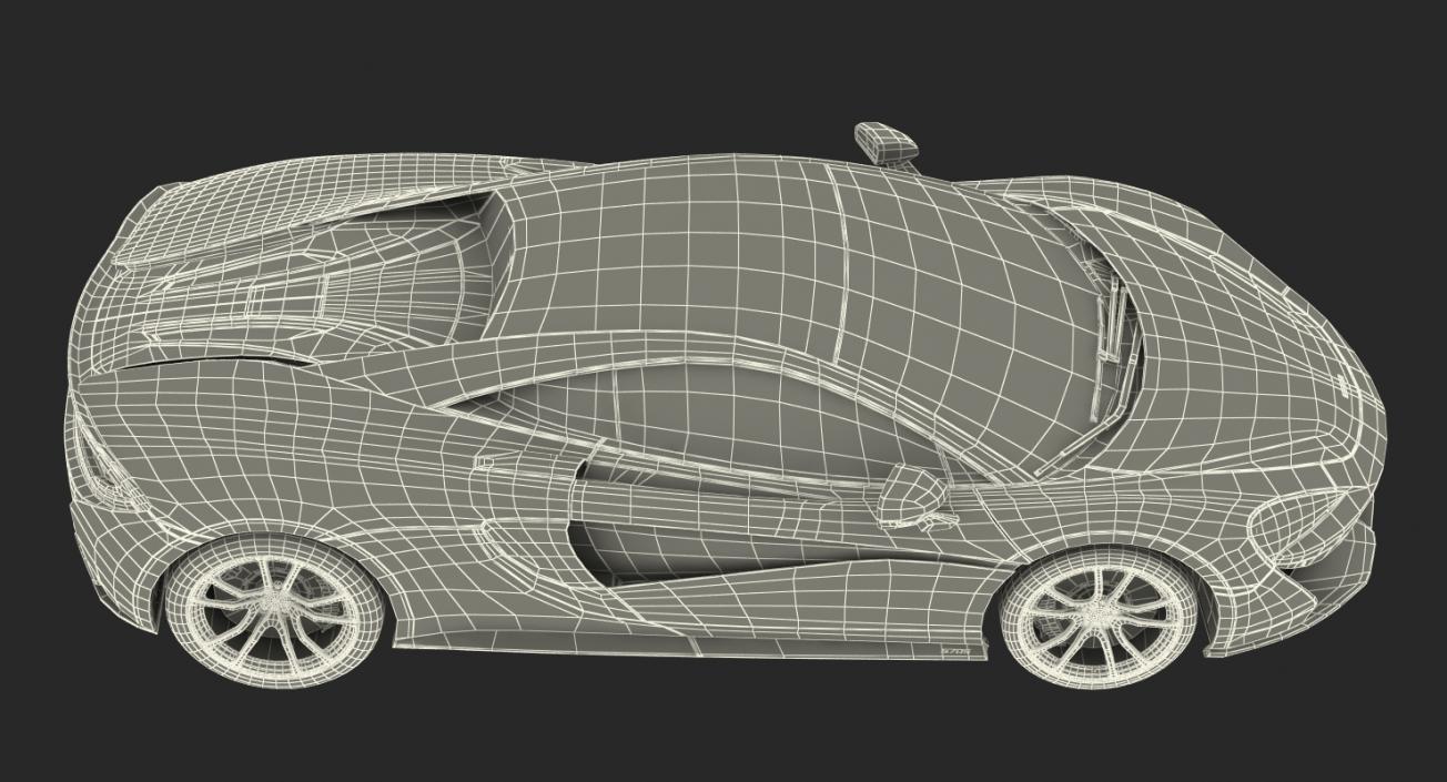 Sport Car McLaren 570S Rigged 3D model