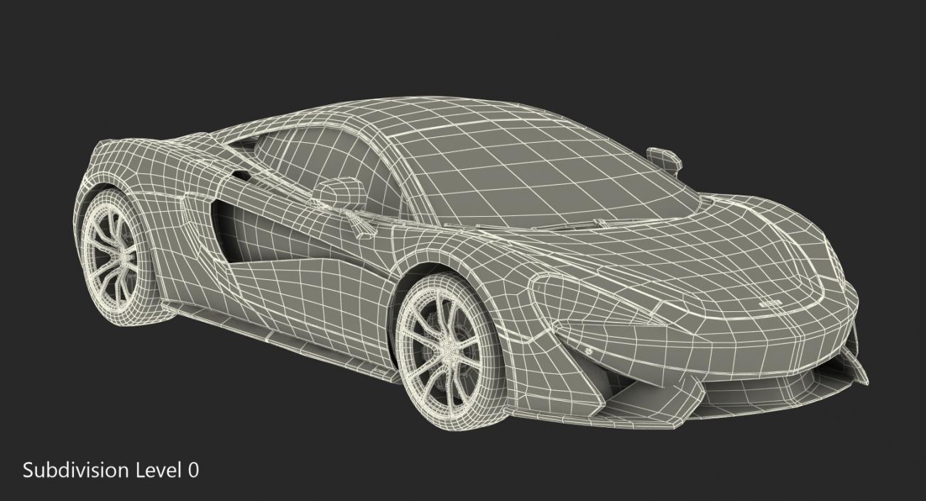 Sport Car McLaren 570S Rigged 3D model