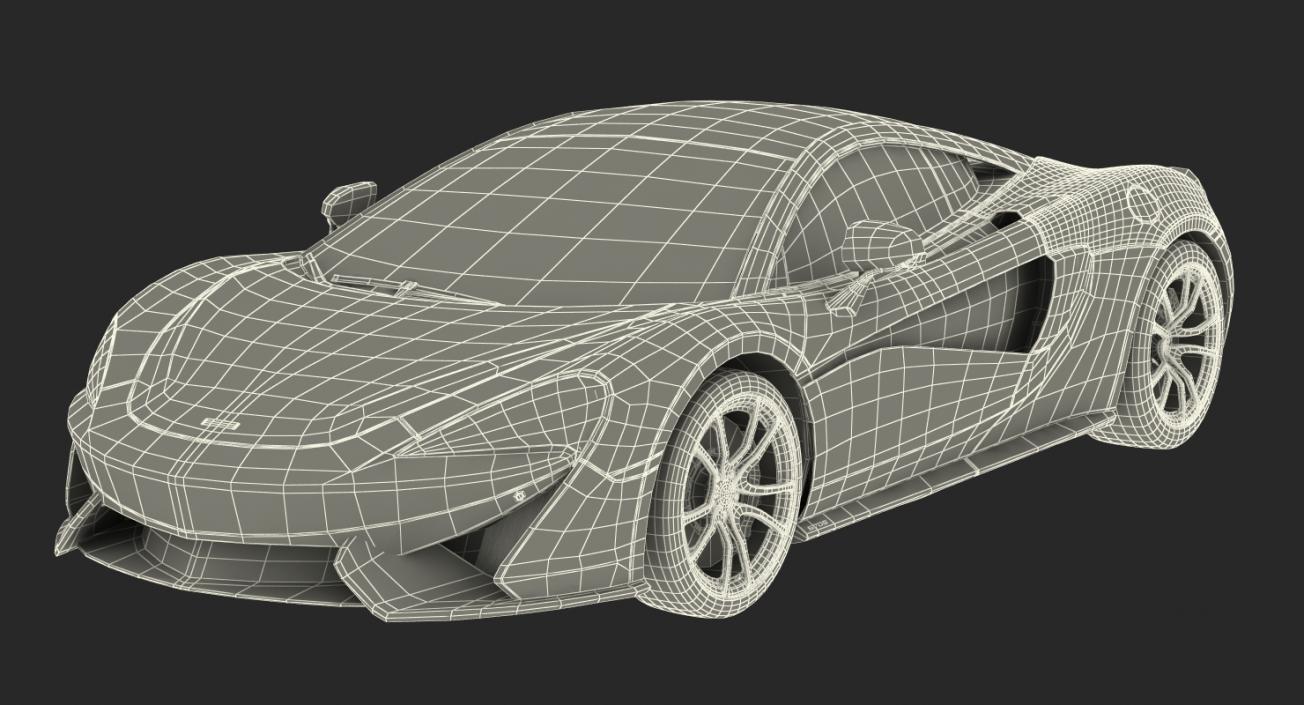 Sport Car McLaren 570S Rigged 3D model