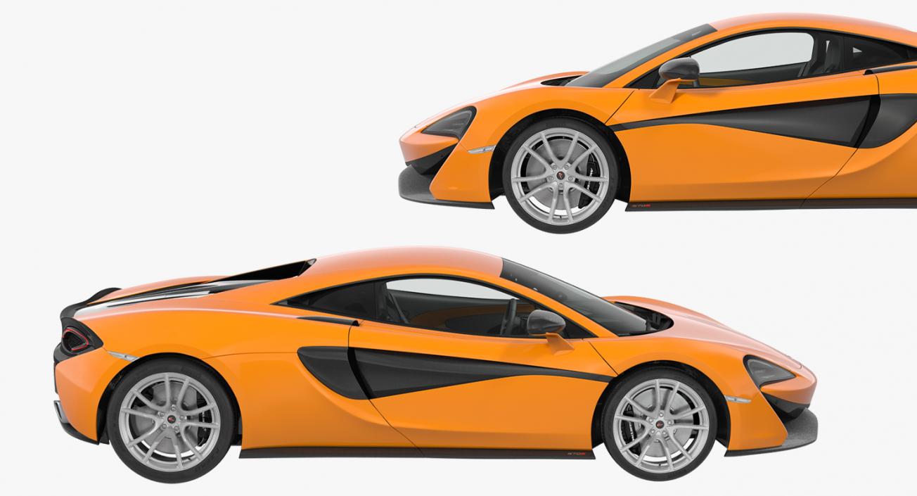 Sport Car McLaren 570S Rigged 3D model