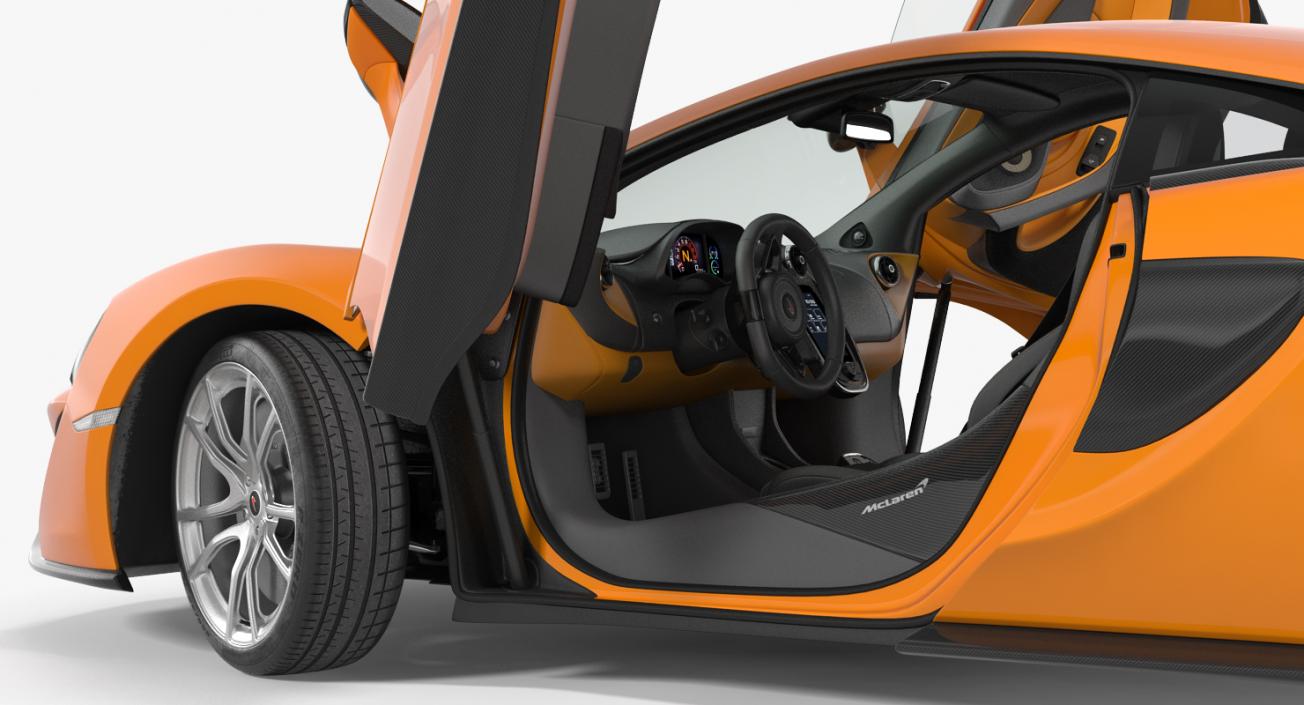 Sport Car McLaren 570S Rigged 3D model