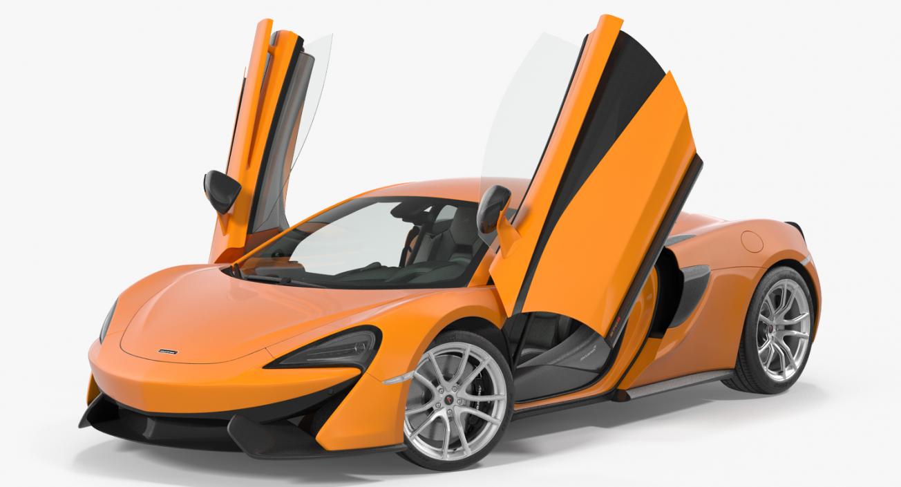 Sport Car McLaren 570S Rigged 3D model