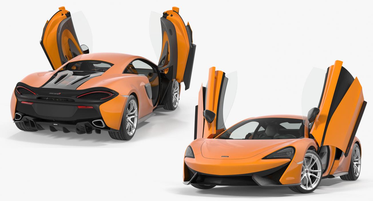 Sport Car McLaren 570S Rigged 3D model