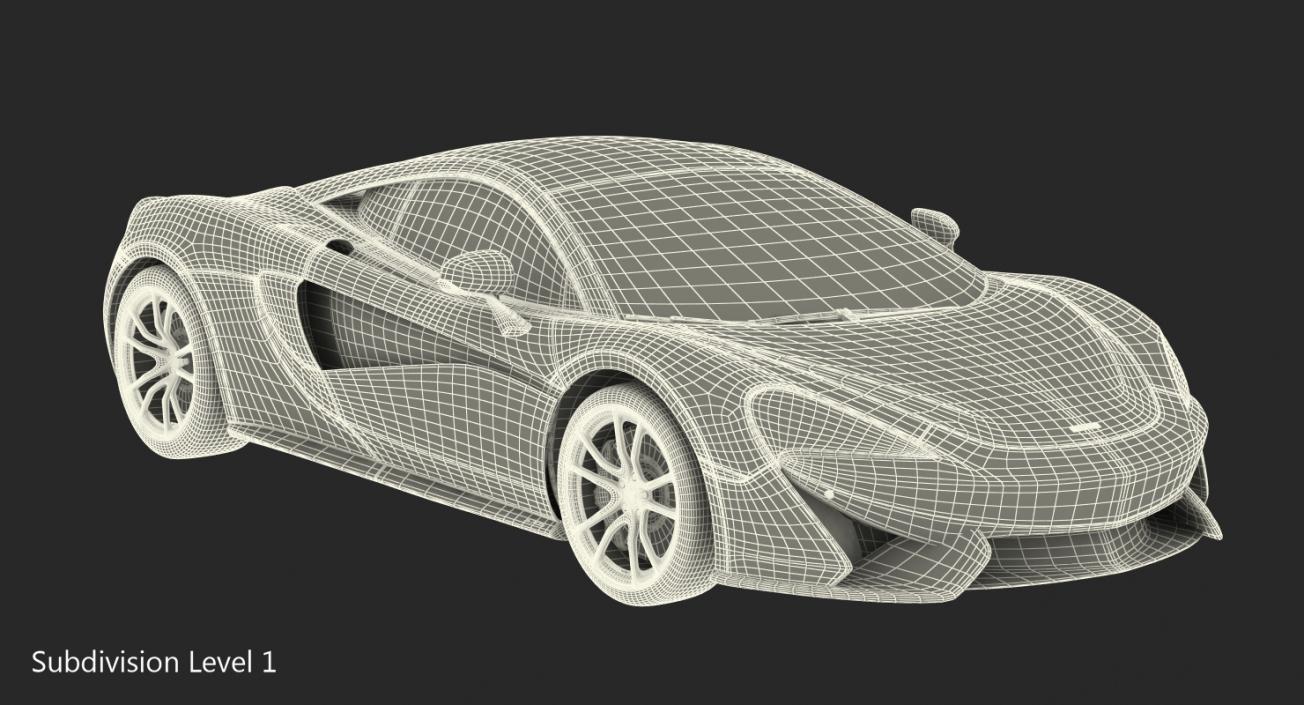 Sport Car McLaren 570S Rigged 3D model