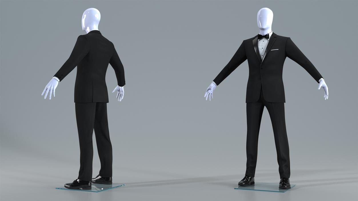 Black Tuxedo Suit 3D