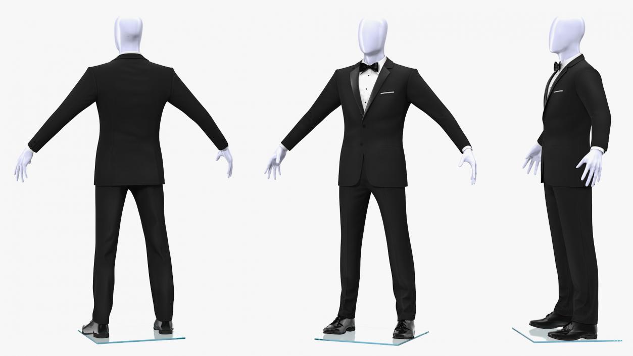 Black Tuxedo Suit 3D