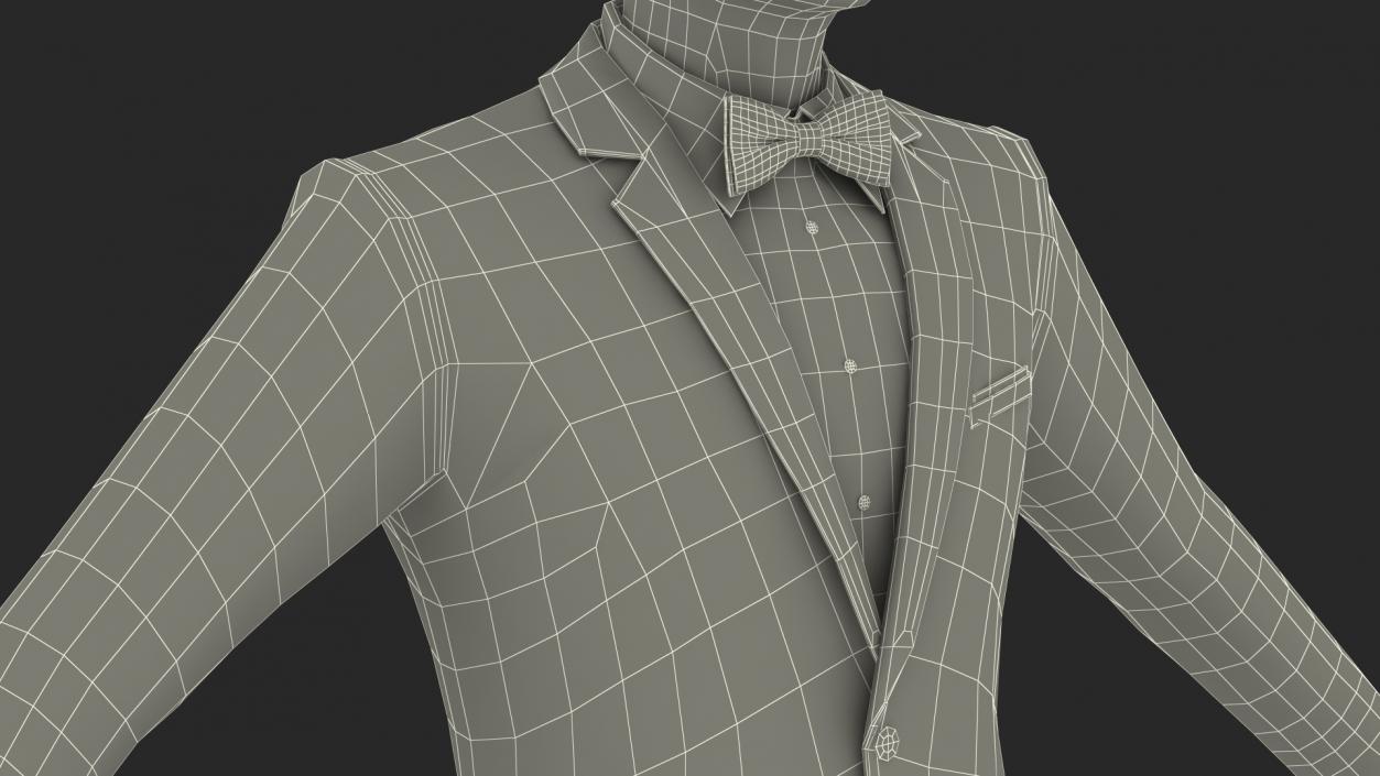 Black Tuxedo Suit 3D