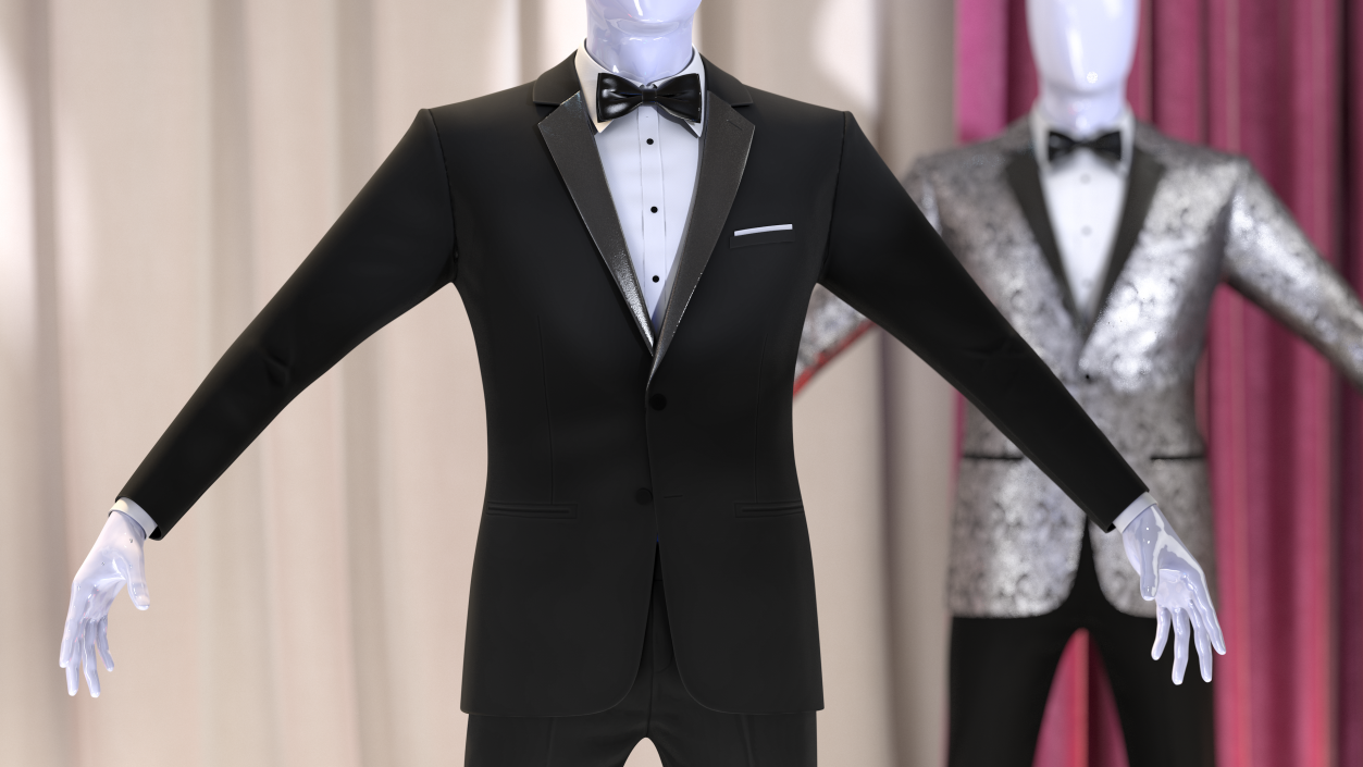 Black Tuxedo Suit 3D