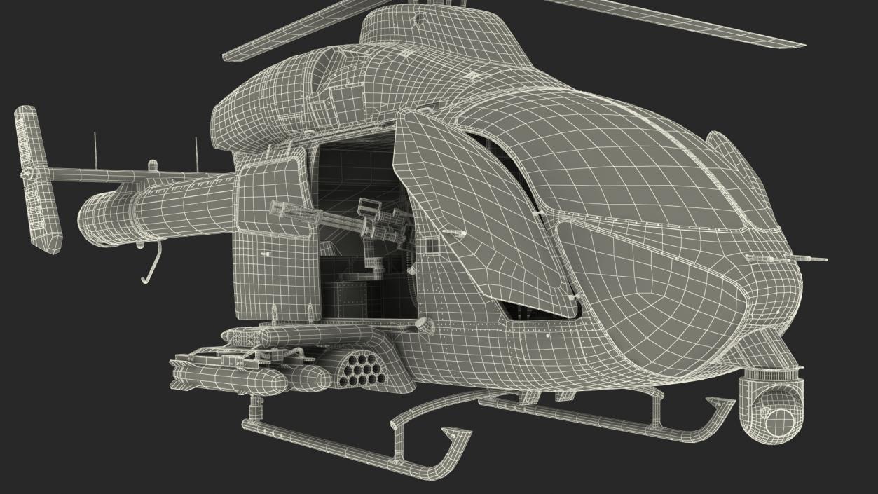 3D Attack Helicopter Rigged for Cinema 4D model