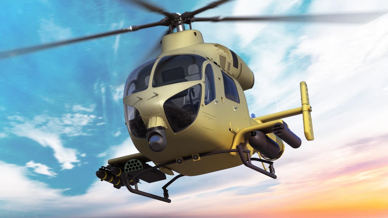 3D Attack Helicopter Rigged for Cinema 4D model