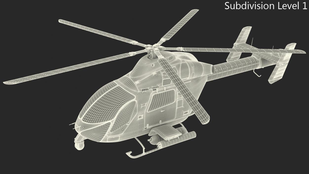 Attack Helicopter Rigged 3D model