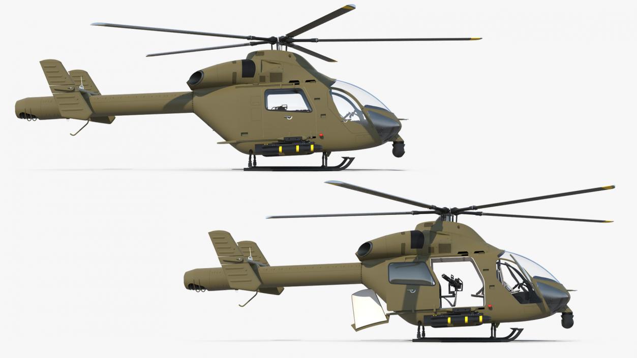 3D Attack Helicopter Rigged for Cinema 4D model