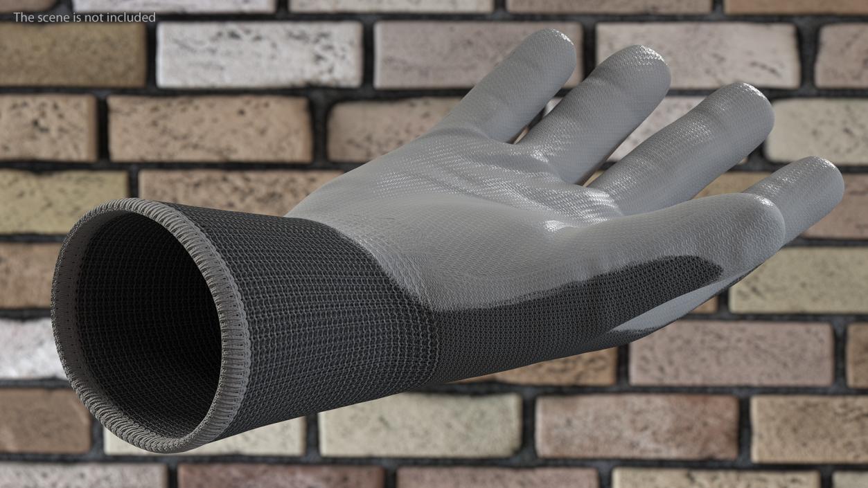 3D Safety Work Gloves Gray model