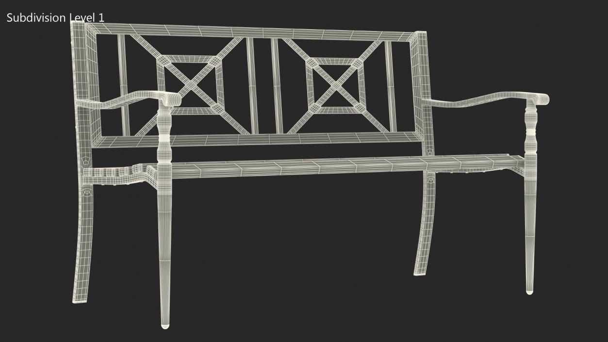 3D Urban Park Bench 2 model