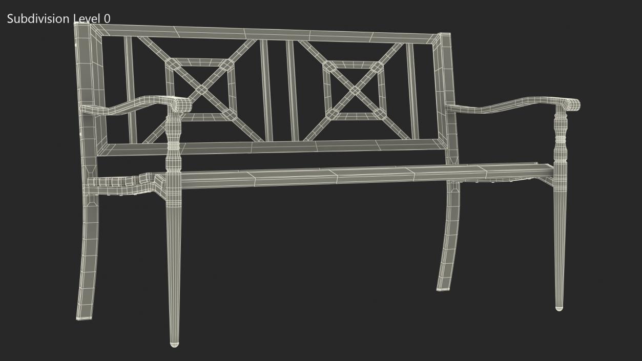 3D Urban Park Bench 2 model