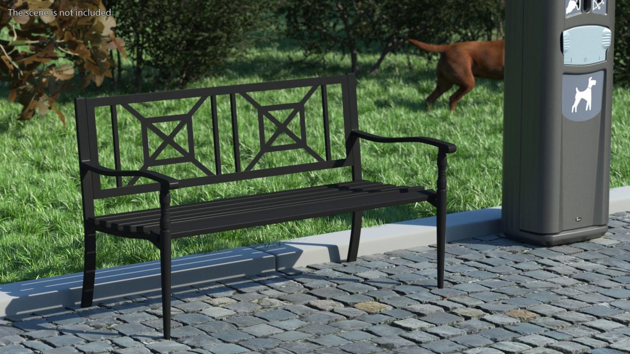 3D Urban Park Bench 2 model