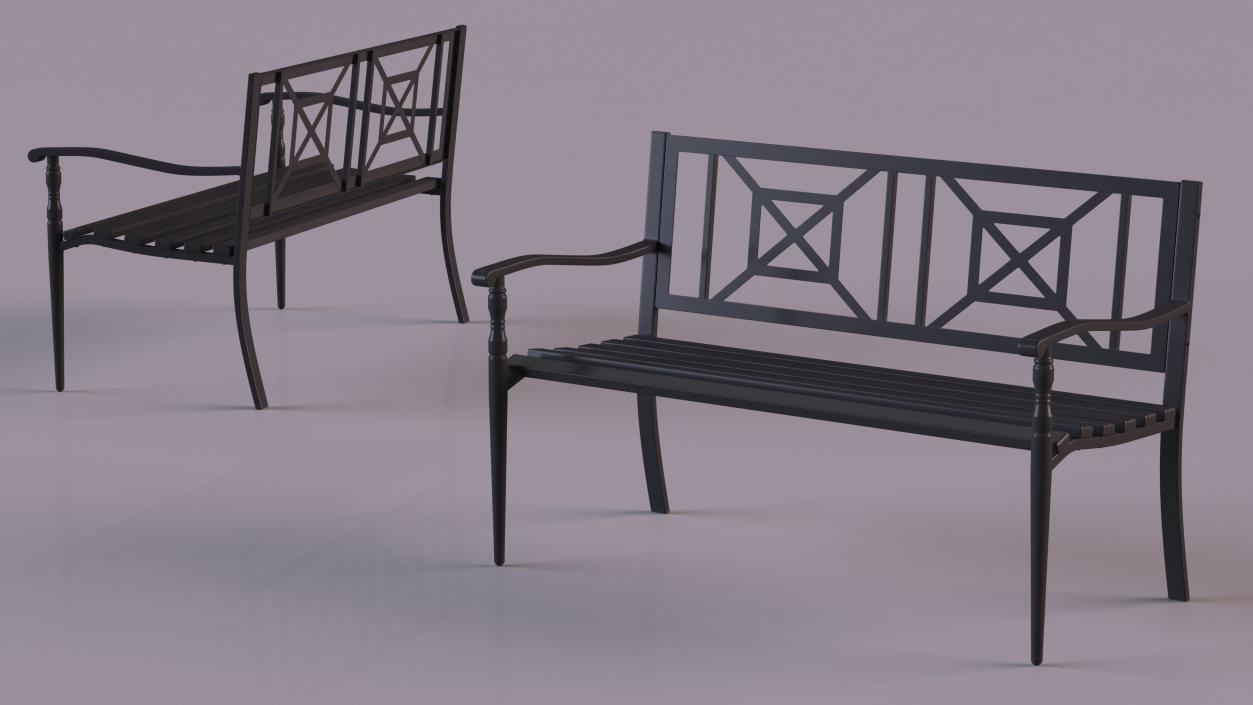 3D Urban Park Bench 2 model