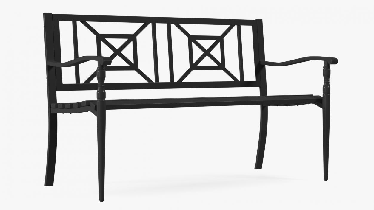 3D Urban Park Bench 2 model