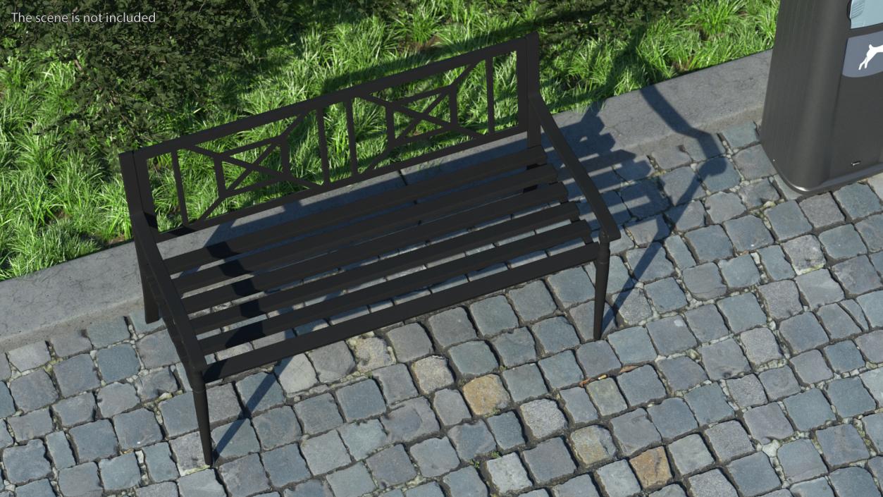 3D Urban Park Bench 2 model