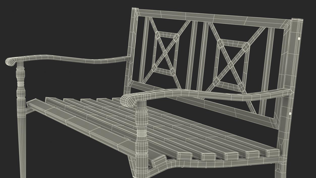 3D Urban Park Bench 2 model