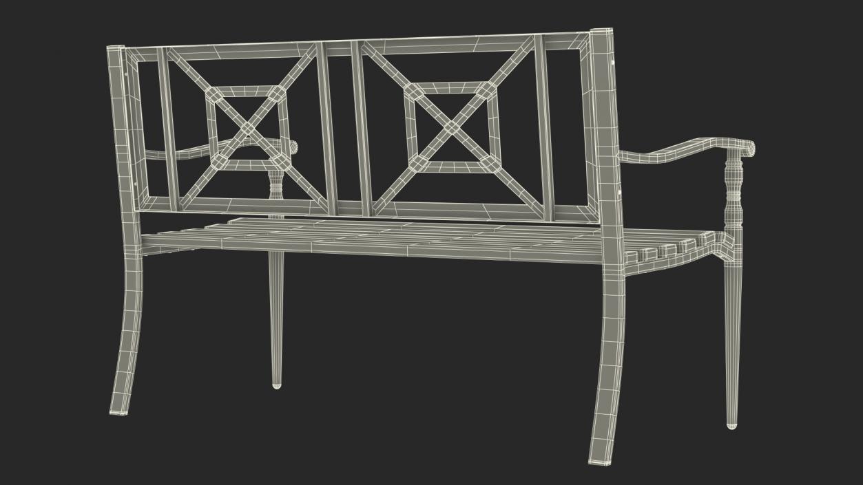 3D Urban Park Bench 2 model