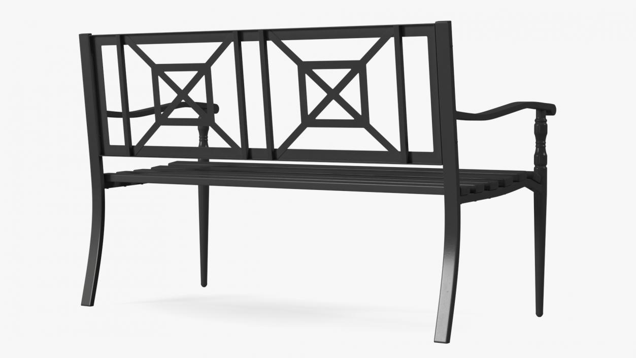 3D Urban Park Bench 2 model