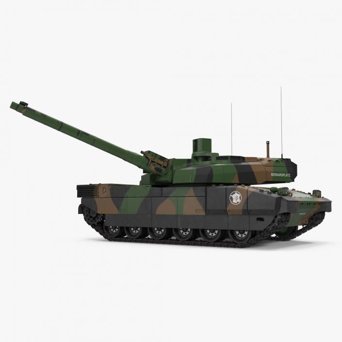 3D model AMX 56 Leclerc French Main Battle Tank Rigged