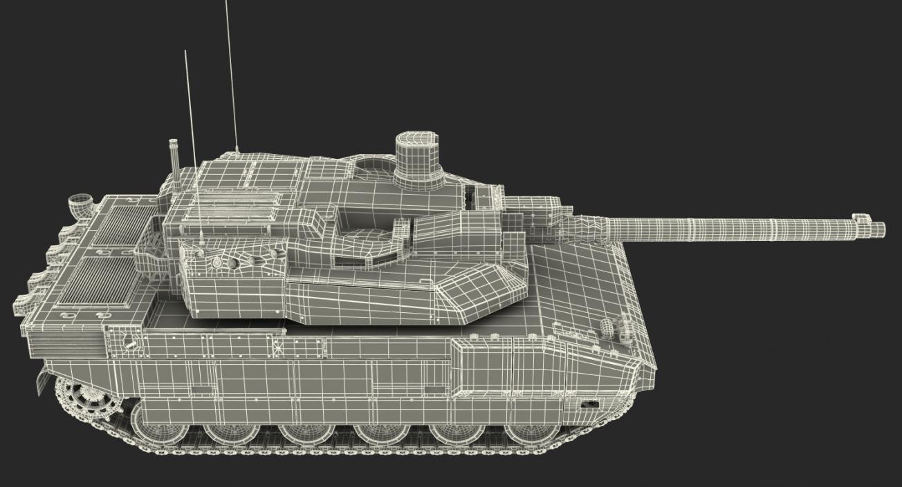 3D model AMX 56 Leclerc French Main Battle Tank Rigged