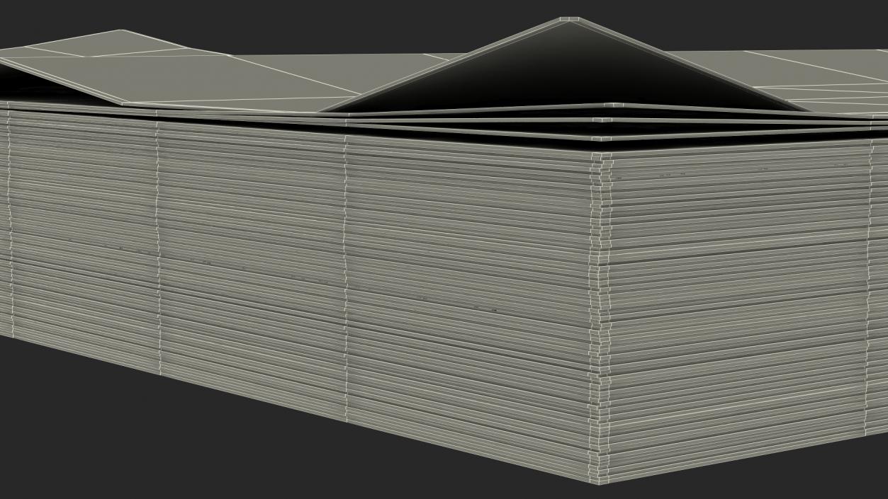 3D South Korean 5000 Won Banknotes Bundle model