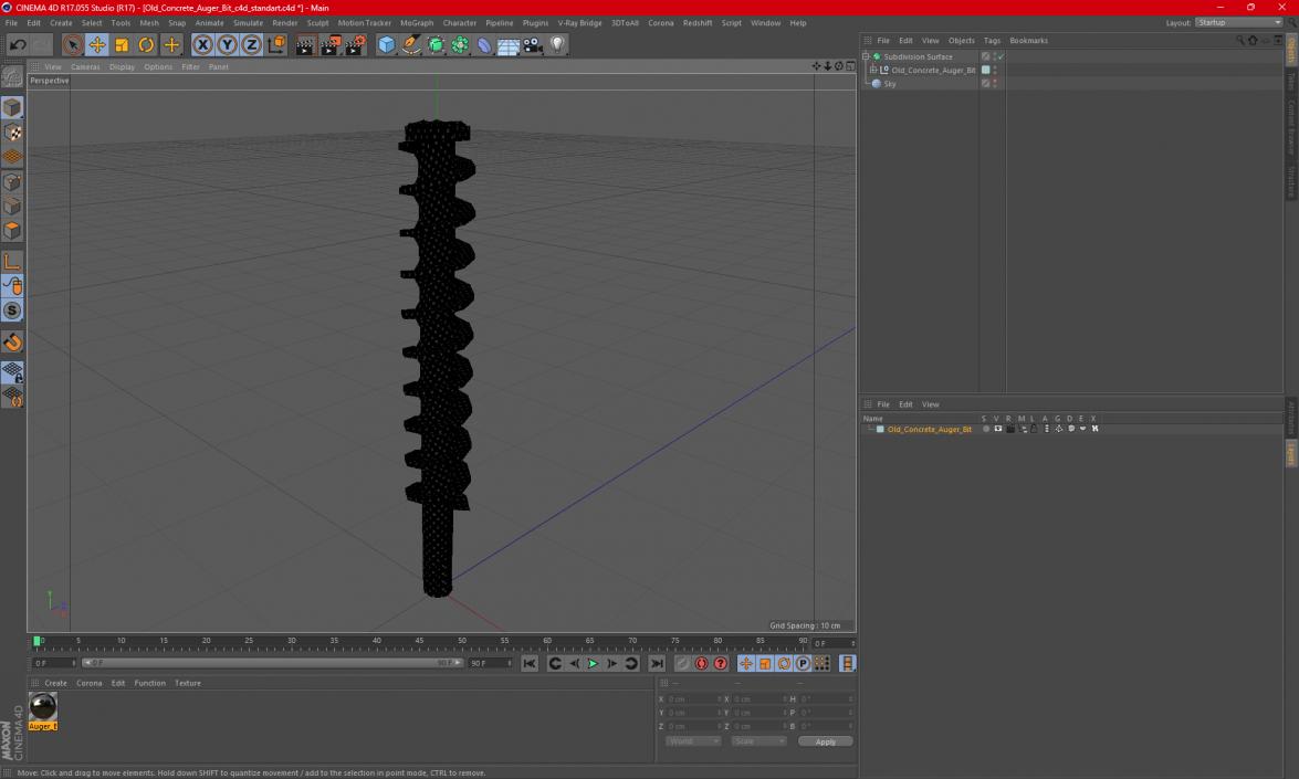 Old Concrete Auger Bit 3D