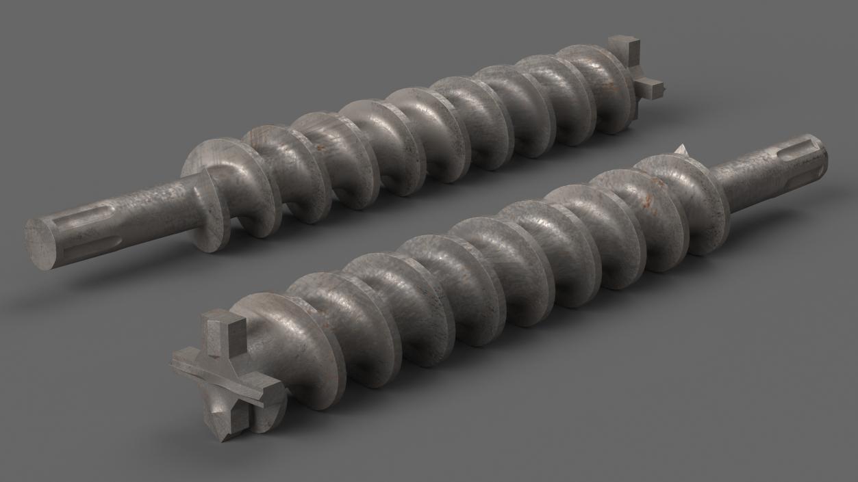 Old Concrete Auger Bit 3D