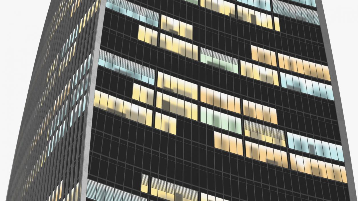 Commercial Skyscraper Night Glow 3D