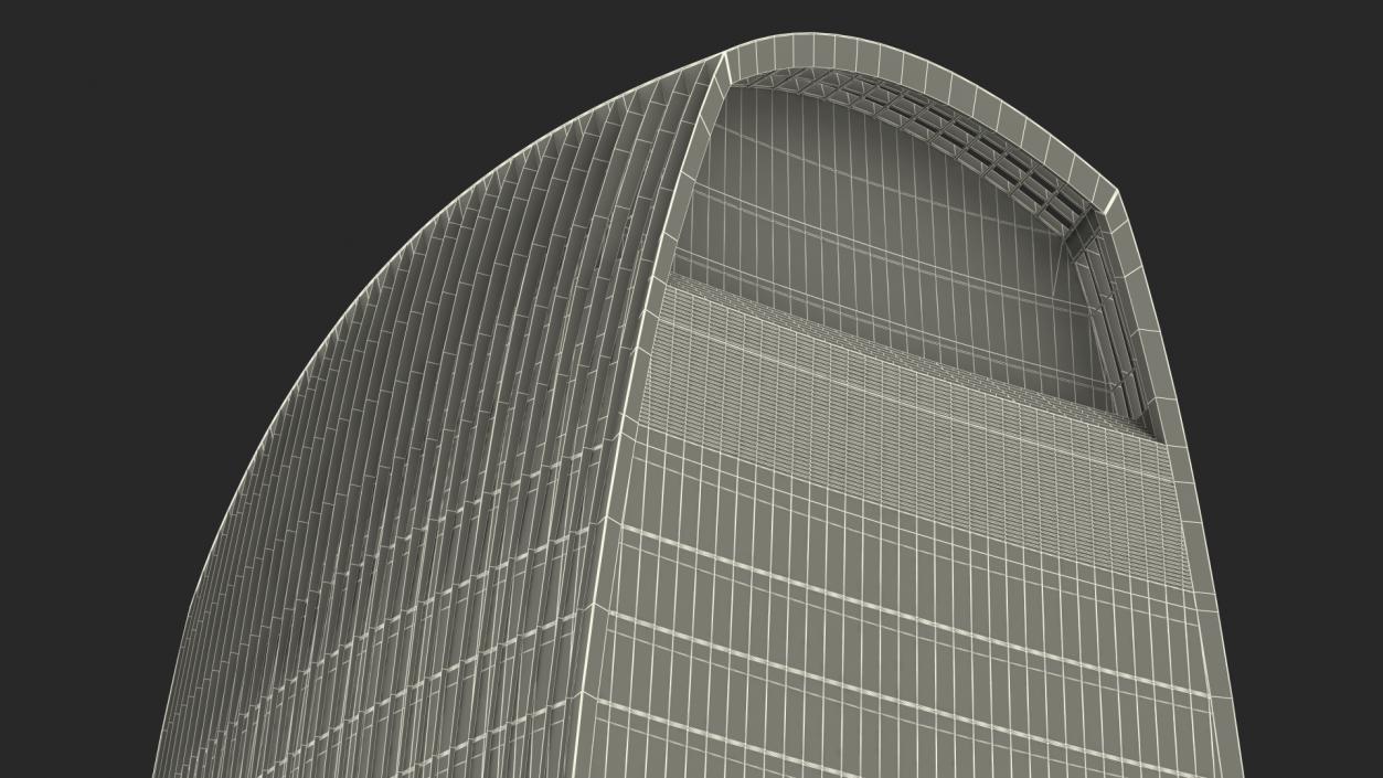 Commercial Skyscraper Night Glow 3D