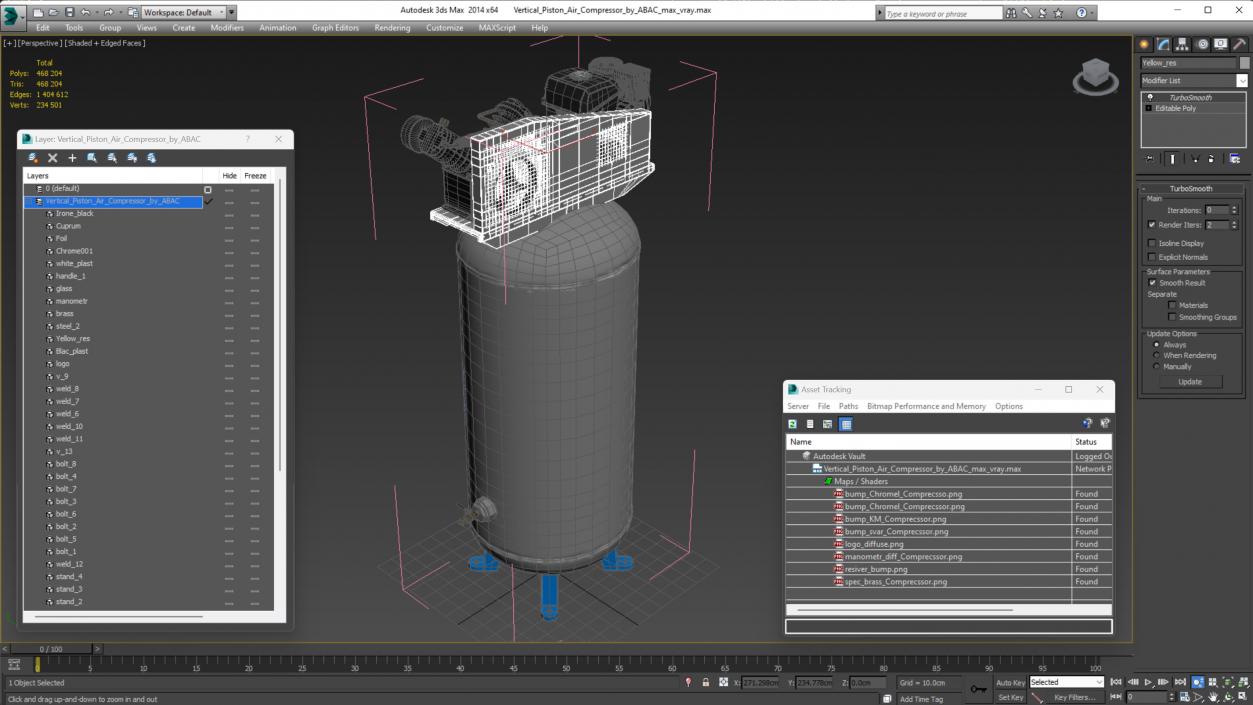 3D Vertical Piston Air Compressor by ABAC model