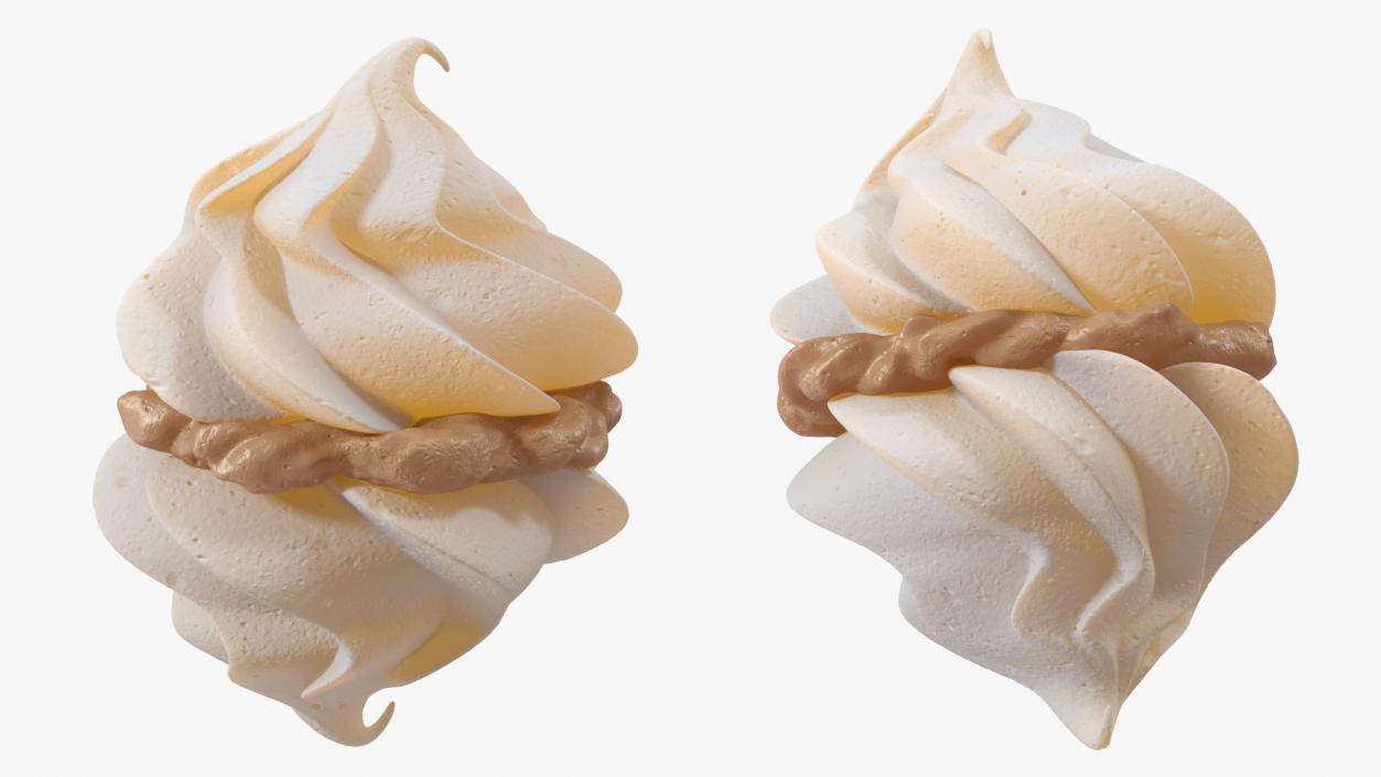 3D Meringue Kisses with Caramel Filling