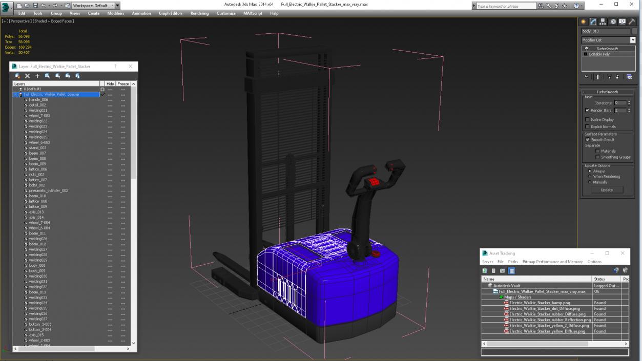 3D model Full Electric Walkie Pallet Stacker