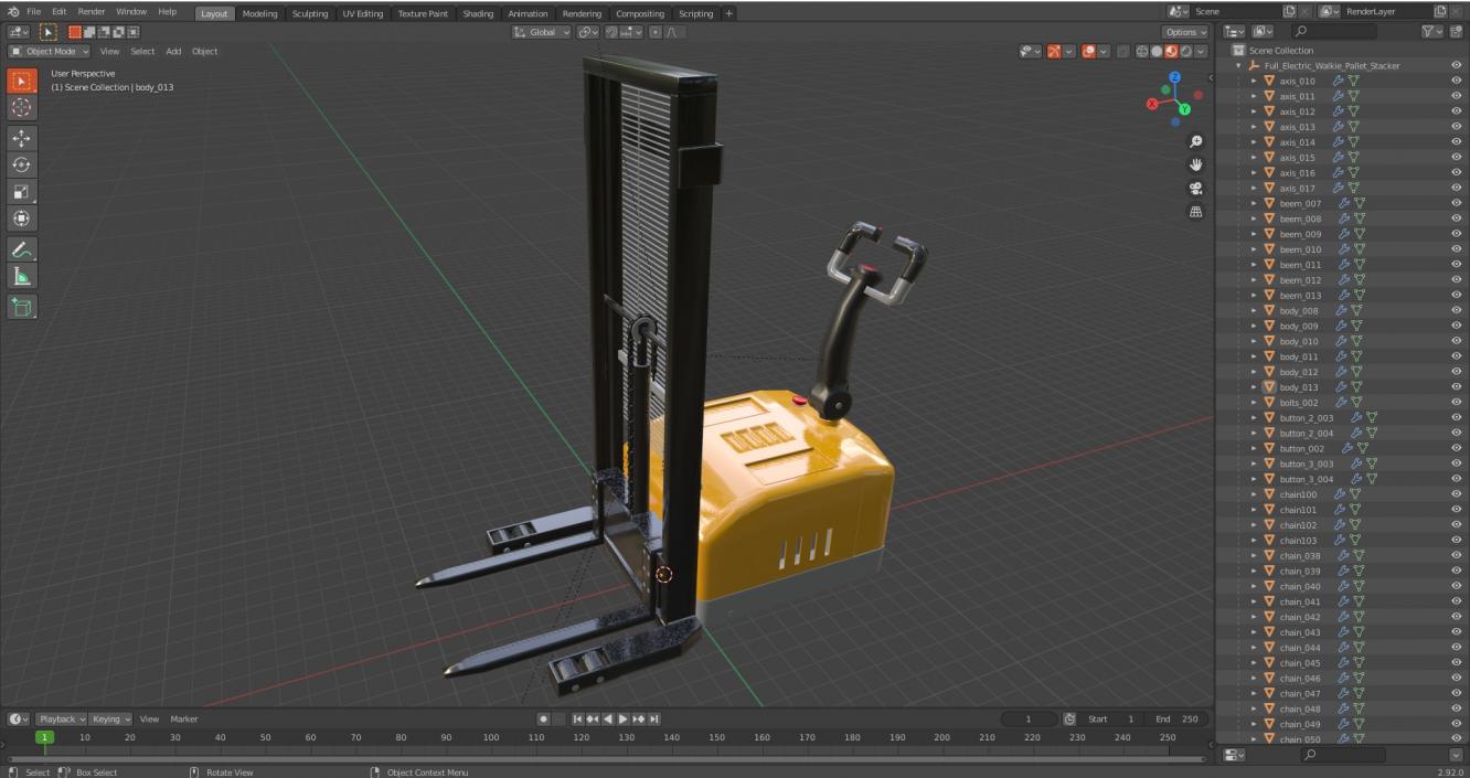 3D model Full Electric Walkie Pallet Stacker