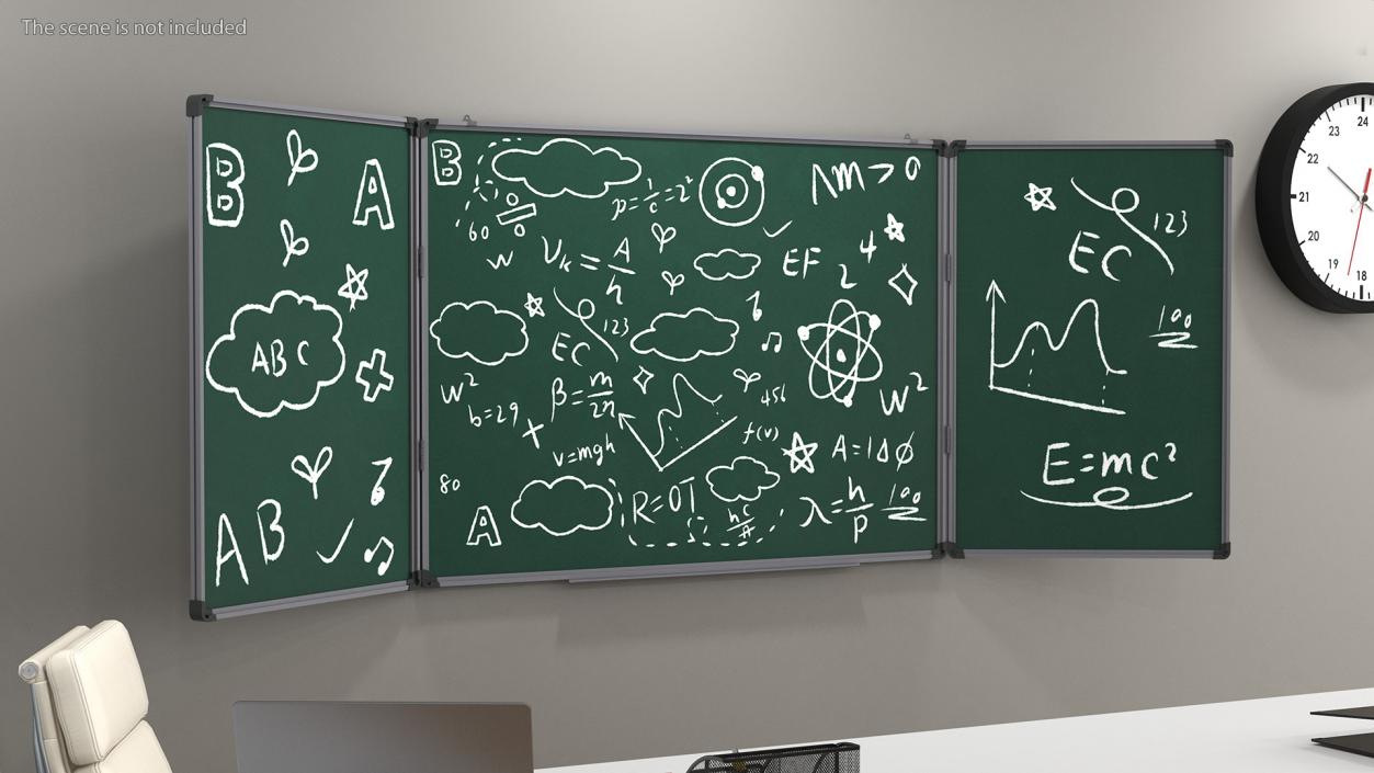 Blackboard Green Painted 3D model