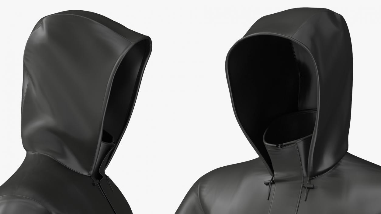 Unisex Black Rain Jacket 3D model