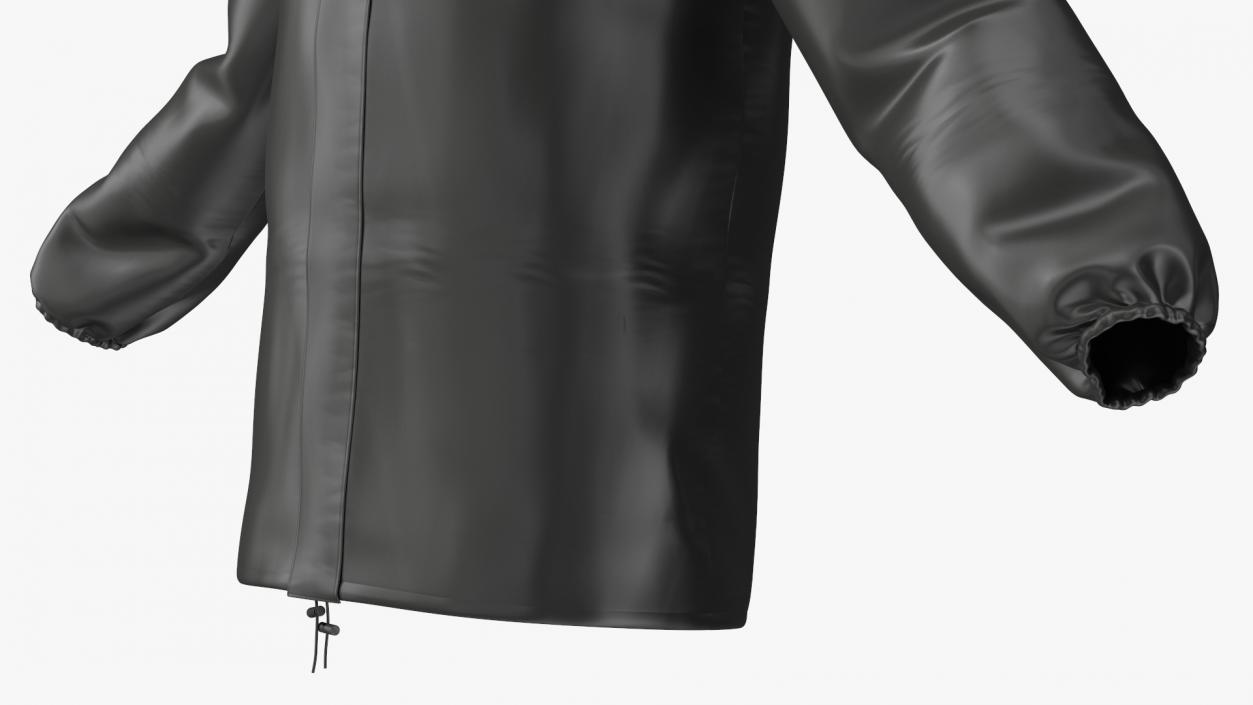 Unisex Black Rain Jacket 3D model