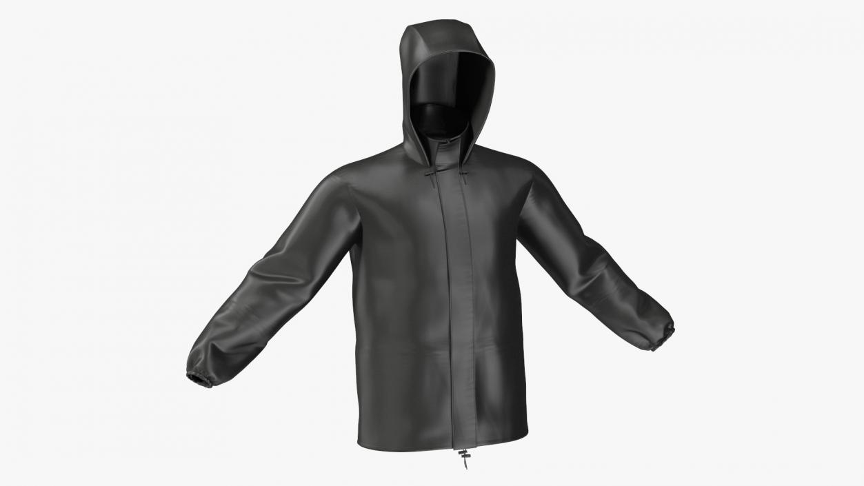 Unisex Black Rain Jacket 3D model