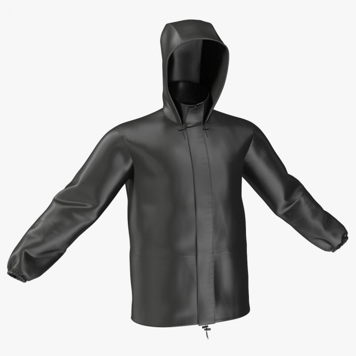 Unisex Black Rain Jacket 3D model