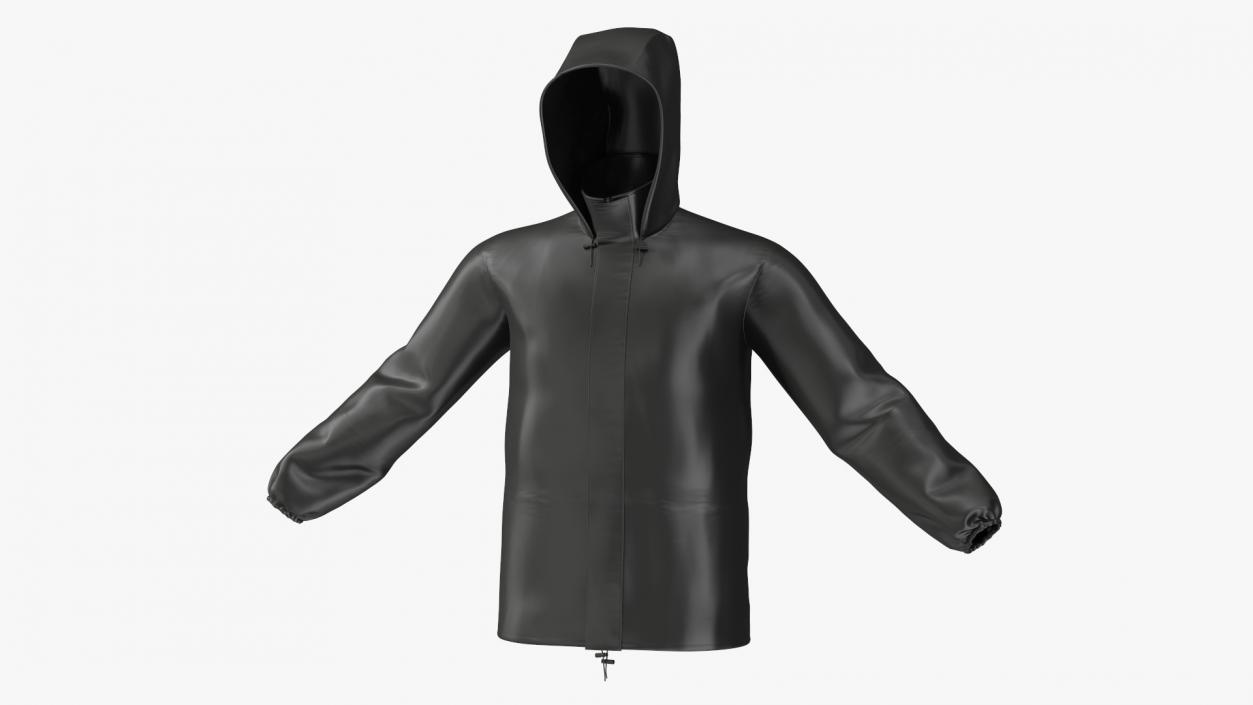 Unisex Black Rain Jacket 3D model