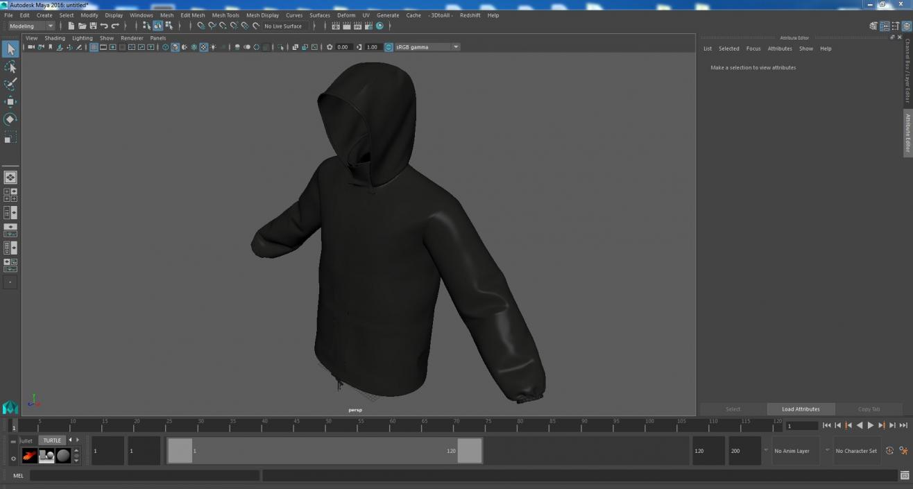 Unisex Black Rain Jacket 3D model