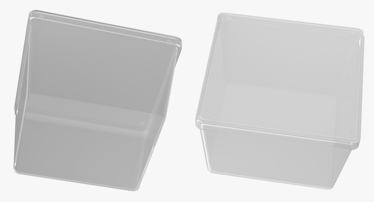 Empty Square Plastic Box 3D model