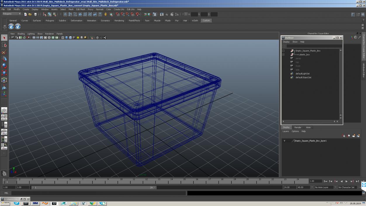 Empty Square Plastic Box 3D model